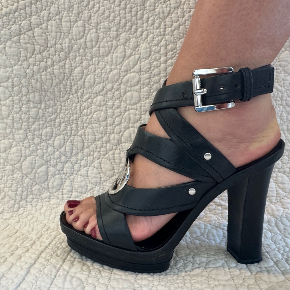 MICHAEL Michael Kors Black Strappy Heels